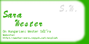 sara wester business card
